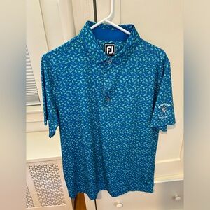 FootJoy Polo; Color: Blue Print; Size: Med./Athletic Fit; Northeast Amateur Logo